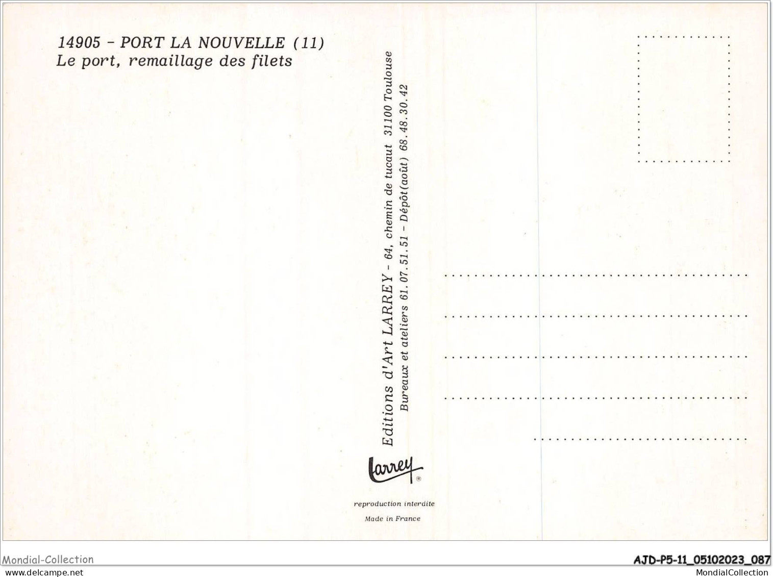 AJDP5-11-0518 - PORT LA NOUVELLE - Le Port - Remaillage Des Filets  - Port La Nouvelle