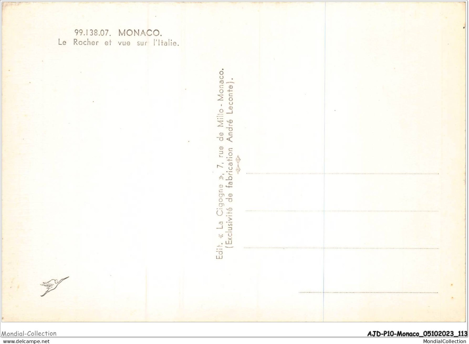 AJDP10-MONACO-1041 - MONACO - Le Rocher Et Vue Sur L'italie  - Mehransichten, Panoramakarten