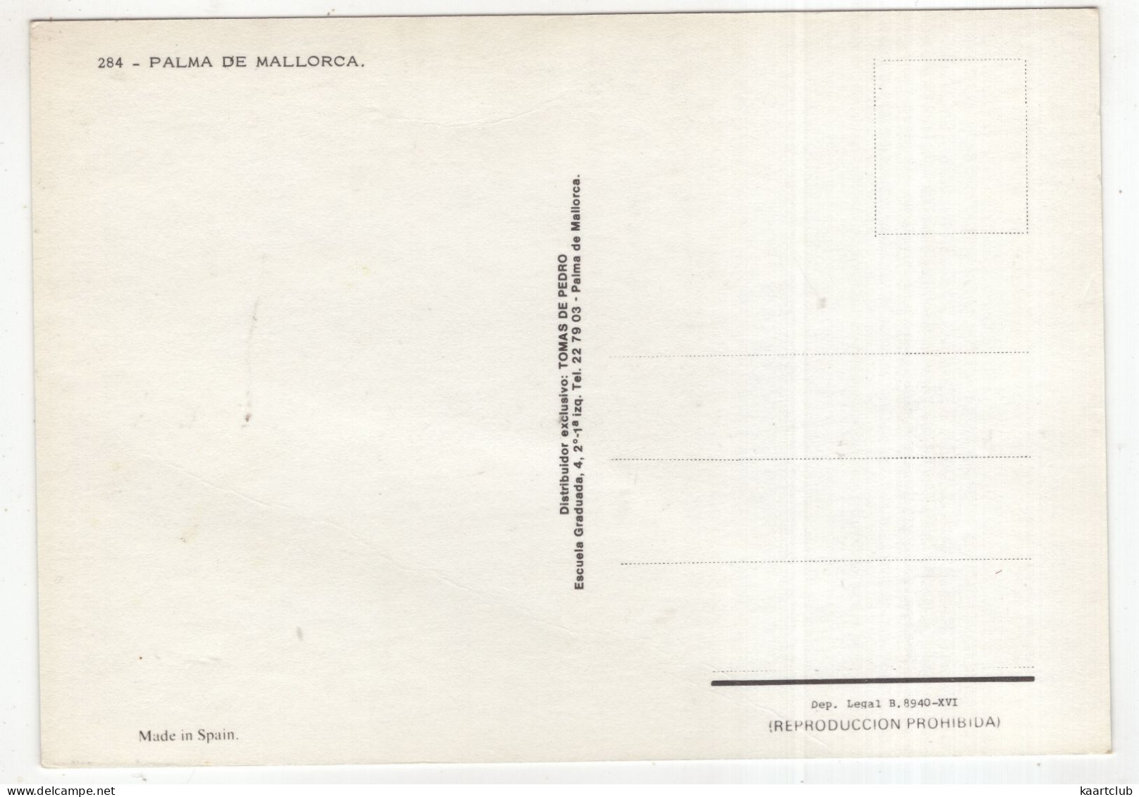 284 - Palma De Mallorca  - (Baleares, Espana/Spain) - Palma De Mallorca