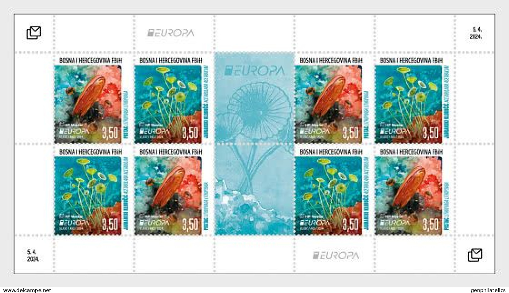 BOSNIA (Croatia) MOSTAR 2024 Europa CEPT. Underwater Fauna & Flora - Fine Sheet MNH - Bosnien-Herzegowina