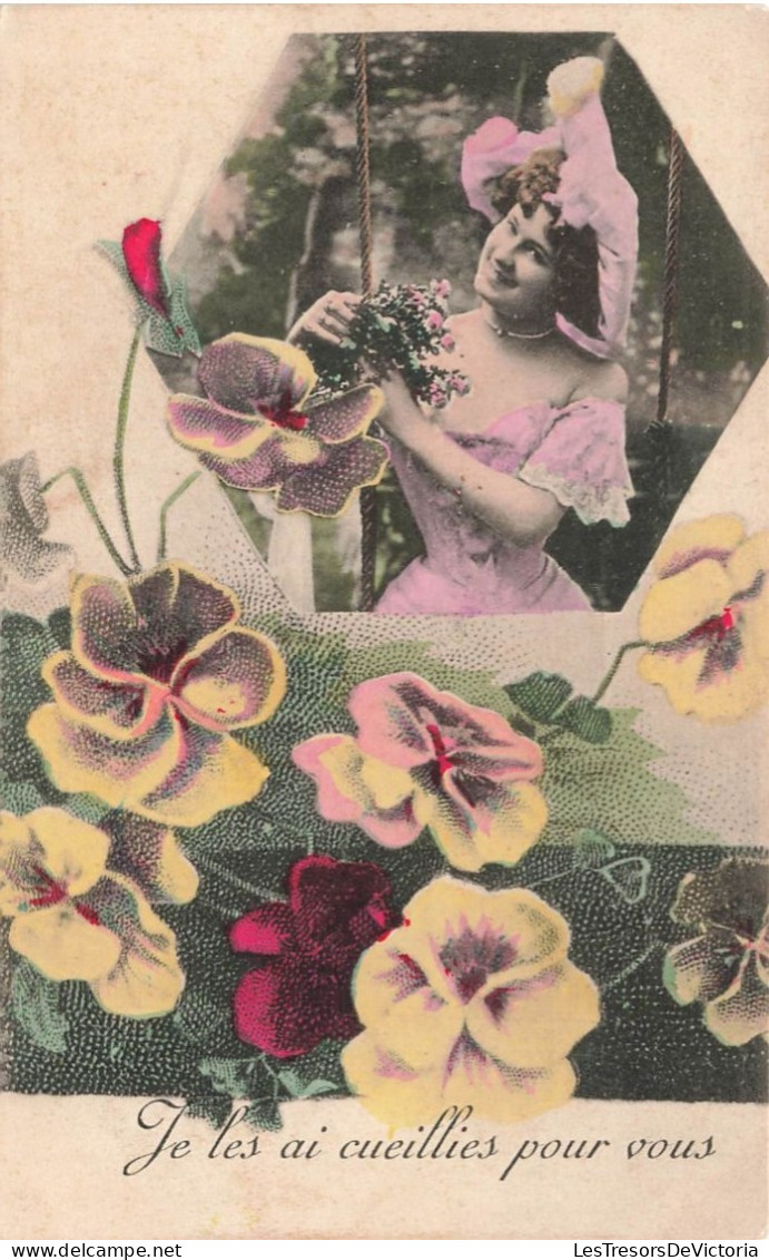 FANTAISIES - Femmes - Je Les Ai Cueillies Pour Vous - Fleurs - Carte Postale Ancienne - Femmes