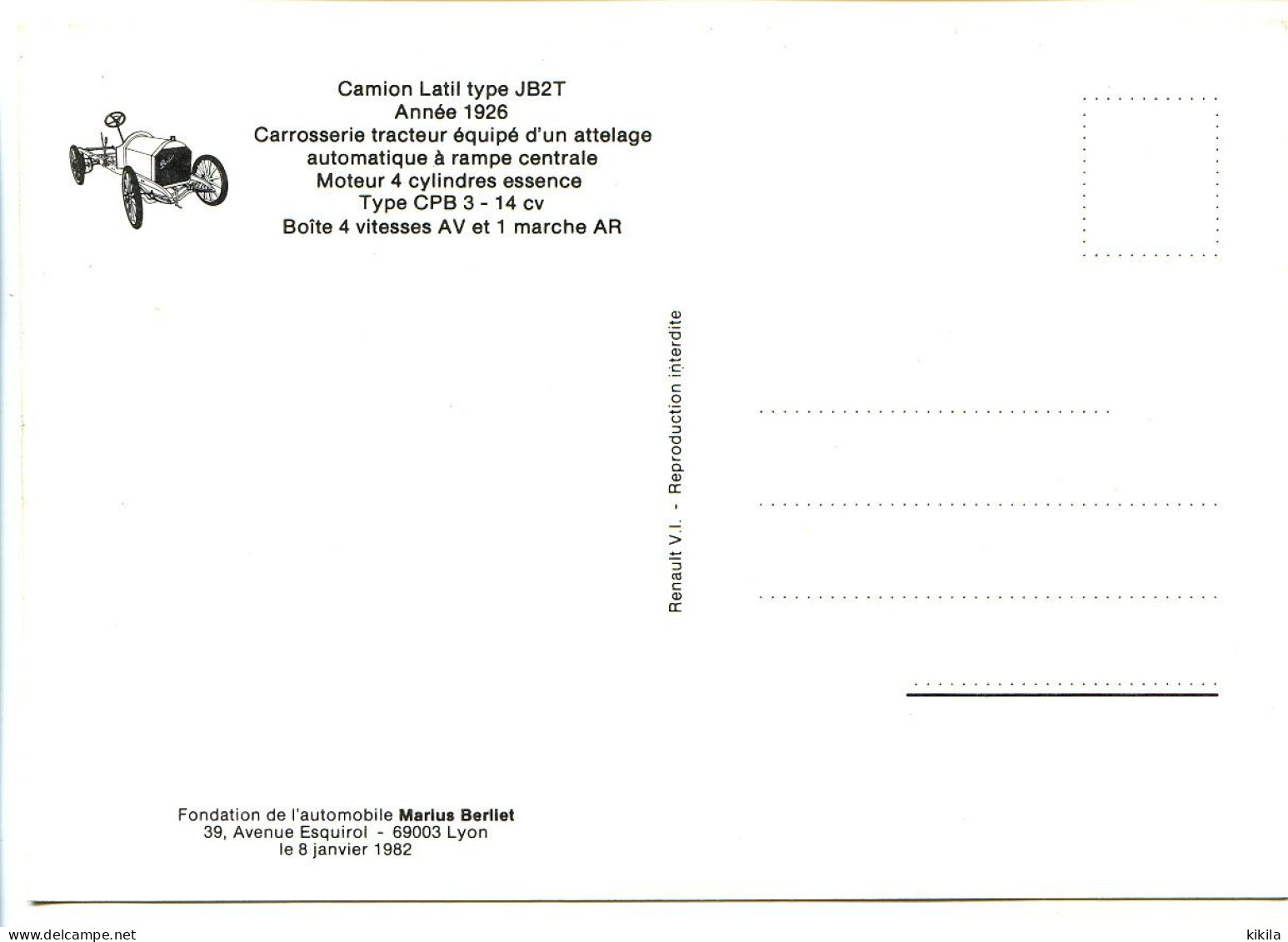 CPSM / CPM 10.5 X 15  Camion LATIL Type JB2T Année 1926 * - Camión & Camioneta