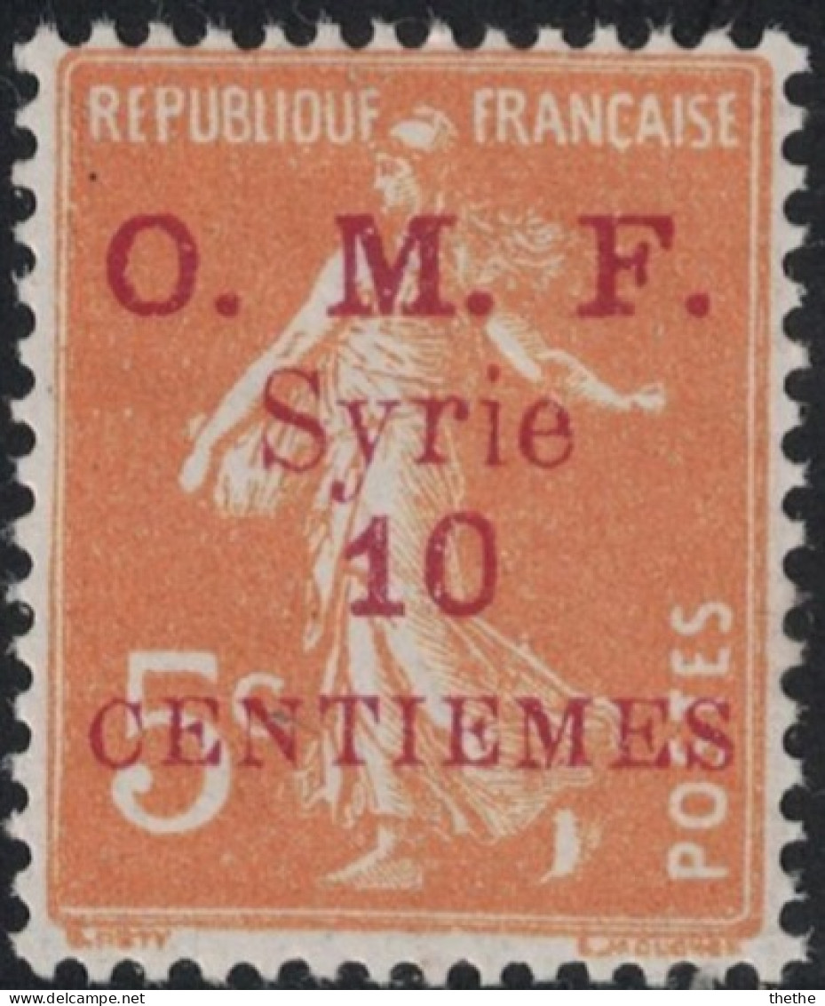 SYRIE - Timbre De France De 1900-21 Avec Surcharge En Centièmes - Siria