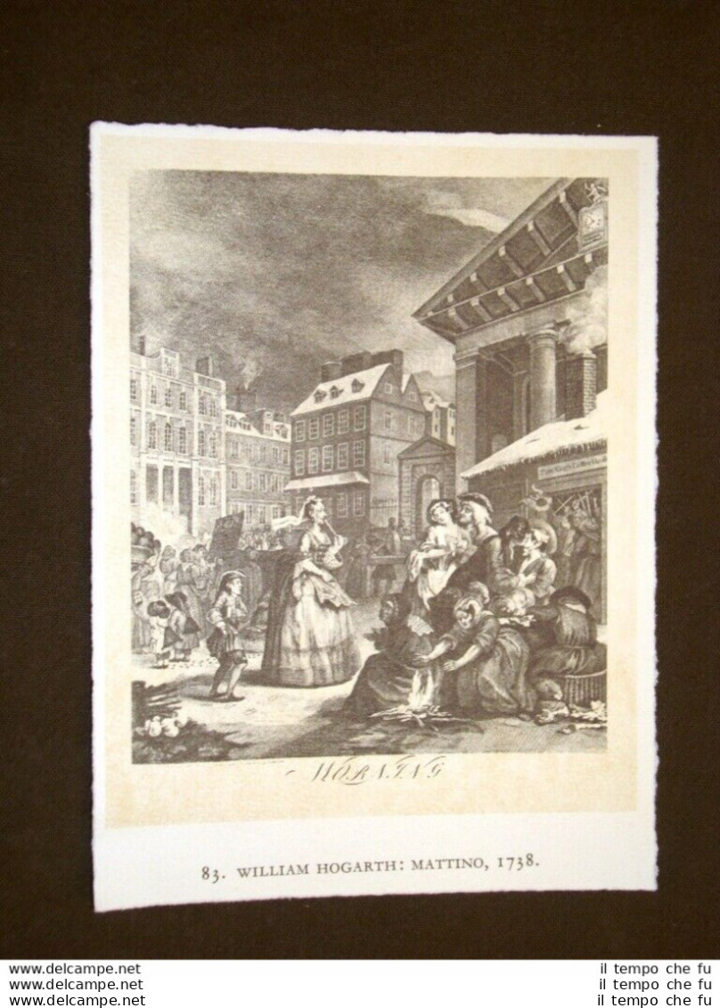 Mattino, 1738 William Hogarth Stampa Popolare Inglese Inghilterra - Other & Unclassified