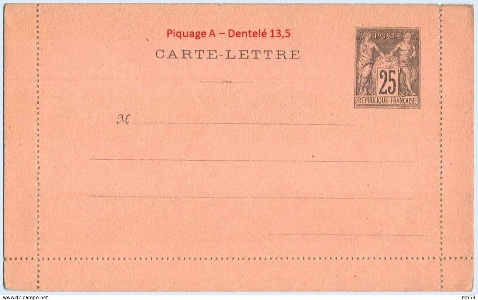 Entier FRANCE - Carte-lettre Piquage A Dent 13,5 Neuf ** - 25c Sage Noir - Kaartbrieven