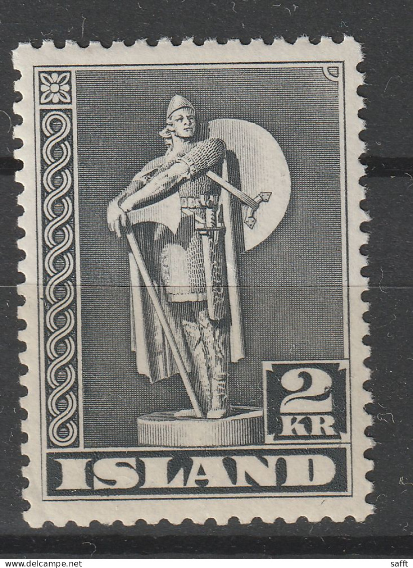 Island 214 C Postfrisch, 2 Kronen Freimarke 1939, Weite Zähnung - Unused Stamps