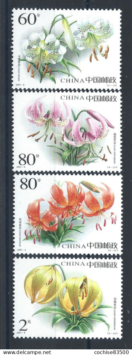 Chine N°4066/69** (MNH) 2003 - Fleurs "Lys" - Unused Stamps