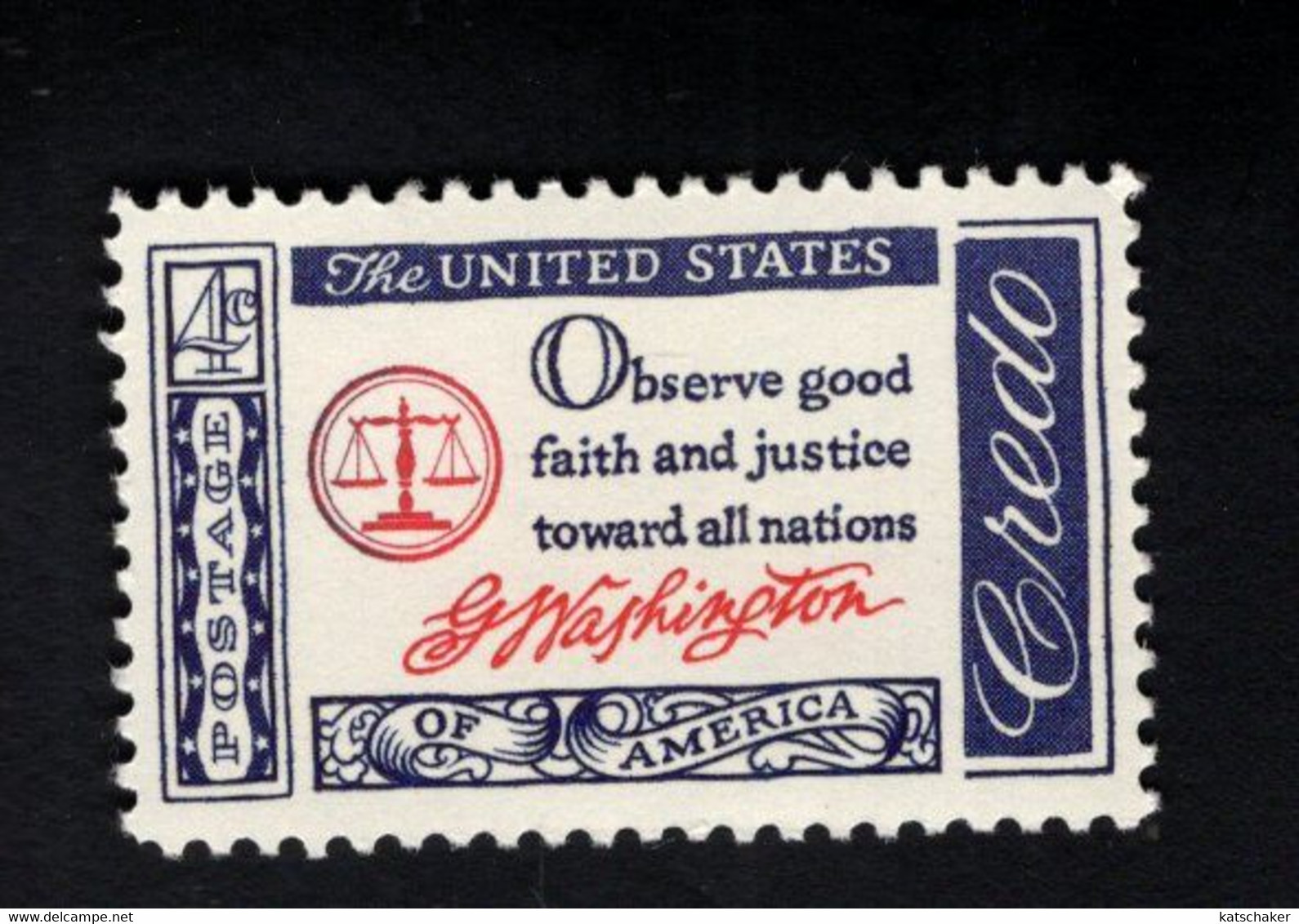 202745549 1960 SCOTT 1139 (XX) POSTFRIS MINT NEVER HINGED  -  AMERICAN CREDO ISSUE - Nuovi