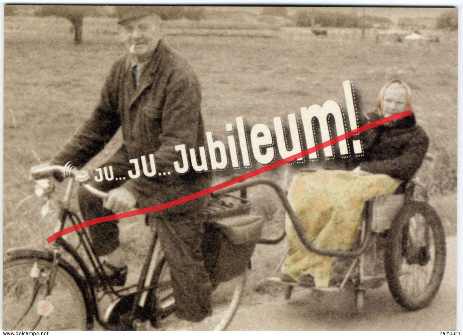 MERKEM (HOUTHULST) Jaren 1980. Henri Barbier Met Achter Aan Zijn Fiets Gebonden Echtgenote Julia Van Houwe. - Houthulst