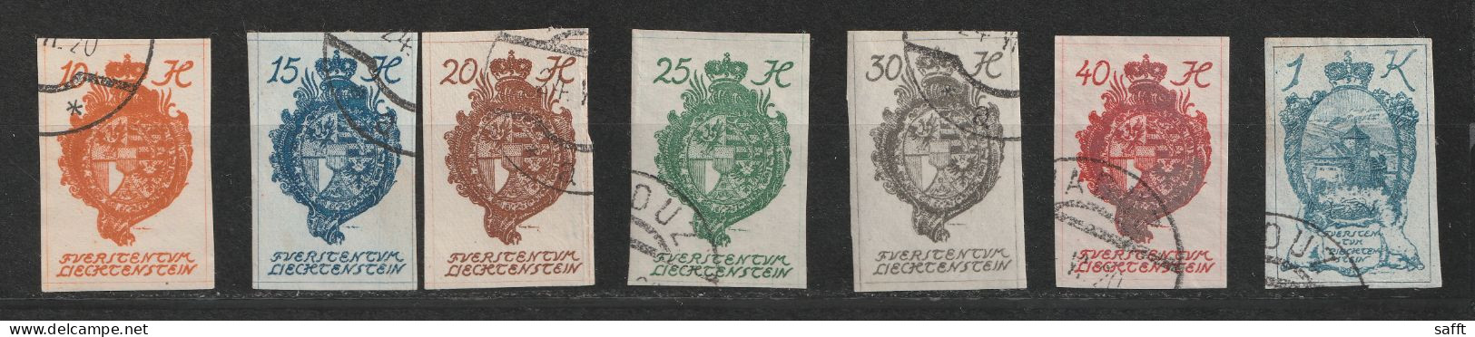 Liechtenstein 18/24 Gestempelt, Wappen/Schloss Vaduz 1920 Geschnitten - Used Stamps