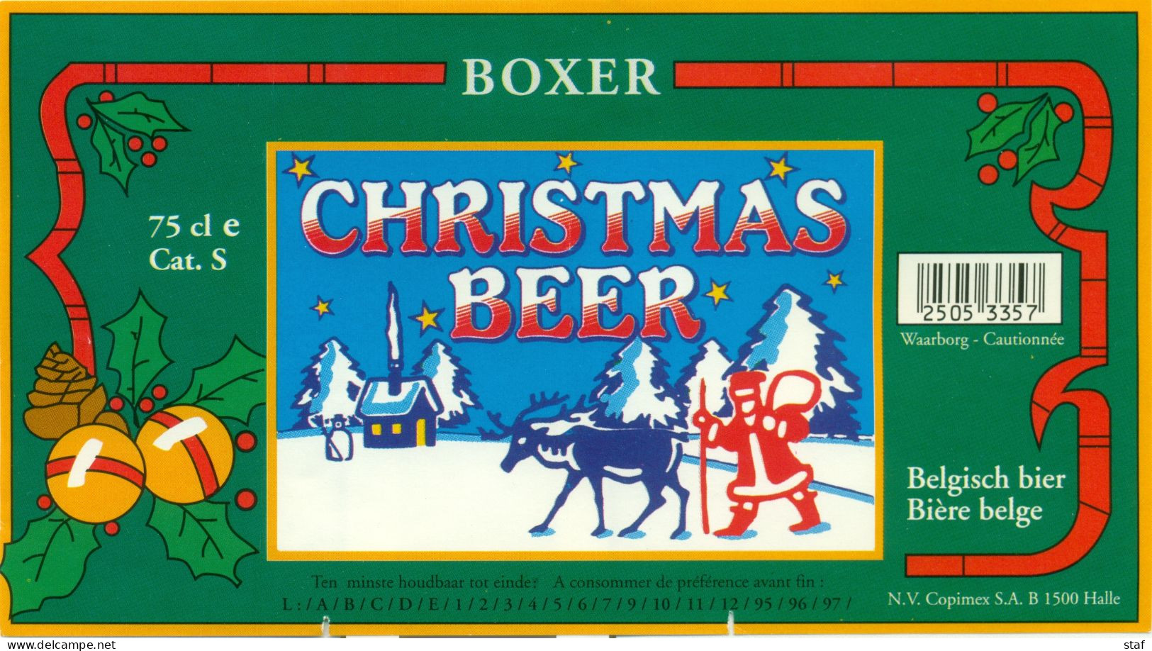 Oud Etiket Bier Christmas Beer  - Brouwerij / Brasserie Roman Te Oudenaarde - Cerveza