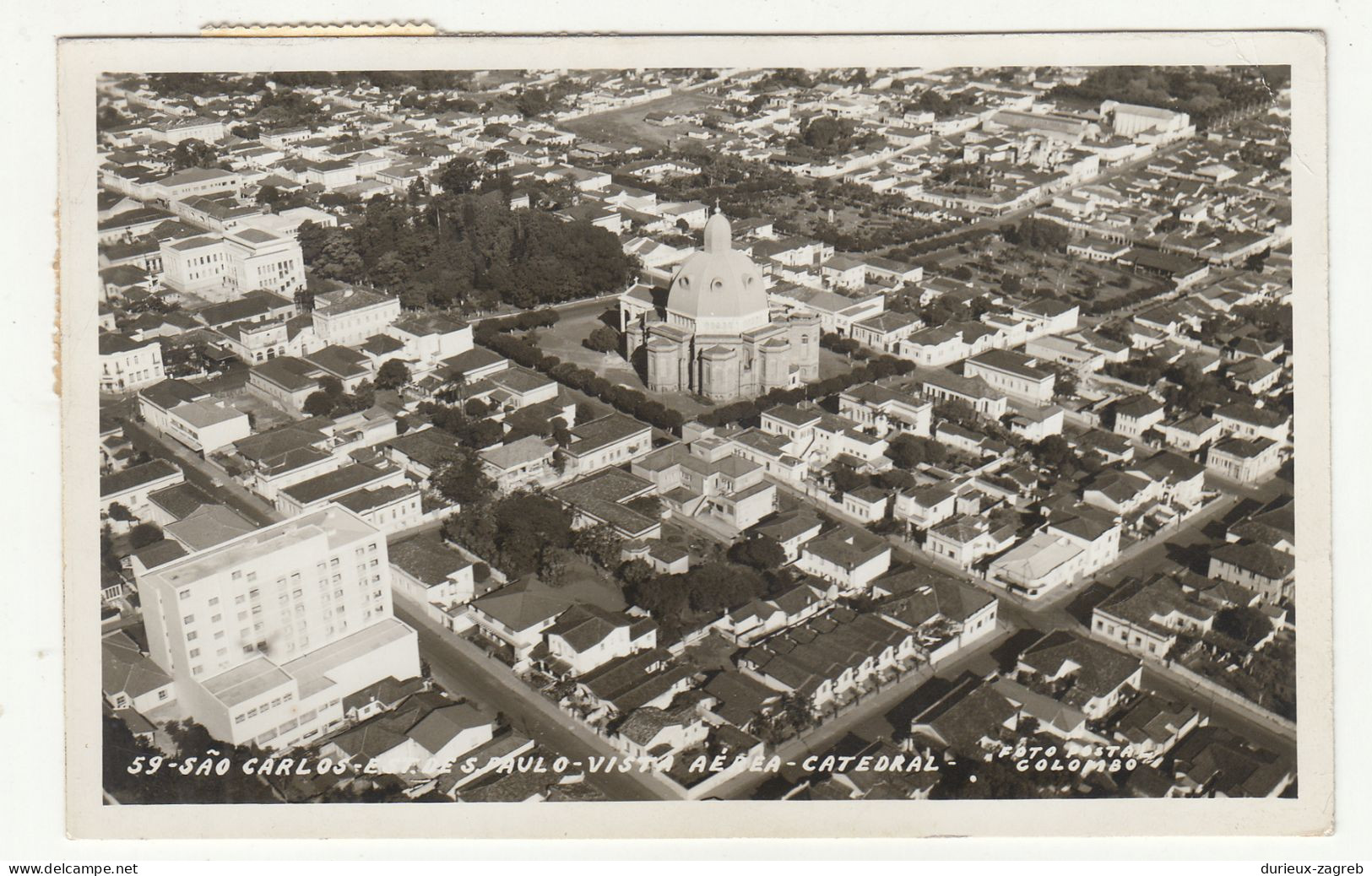 Sao Paulo - Sao Carlos Cathedral Old Postcard Posted 1963 To Zagreb B240401 - São Paulo