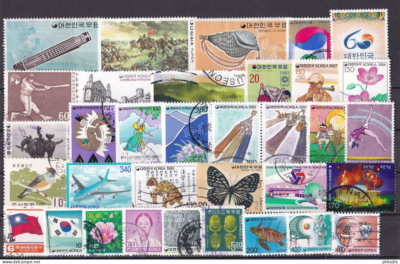 # Süd-Korea Lot Von 34 Diversen Marken Various-Diverses Stamps O/used (R1-11/2) - Corea Del Sur