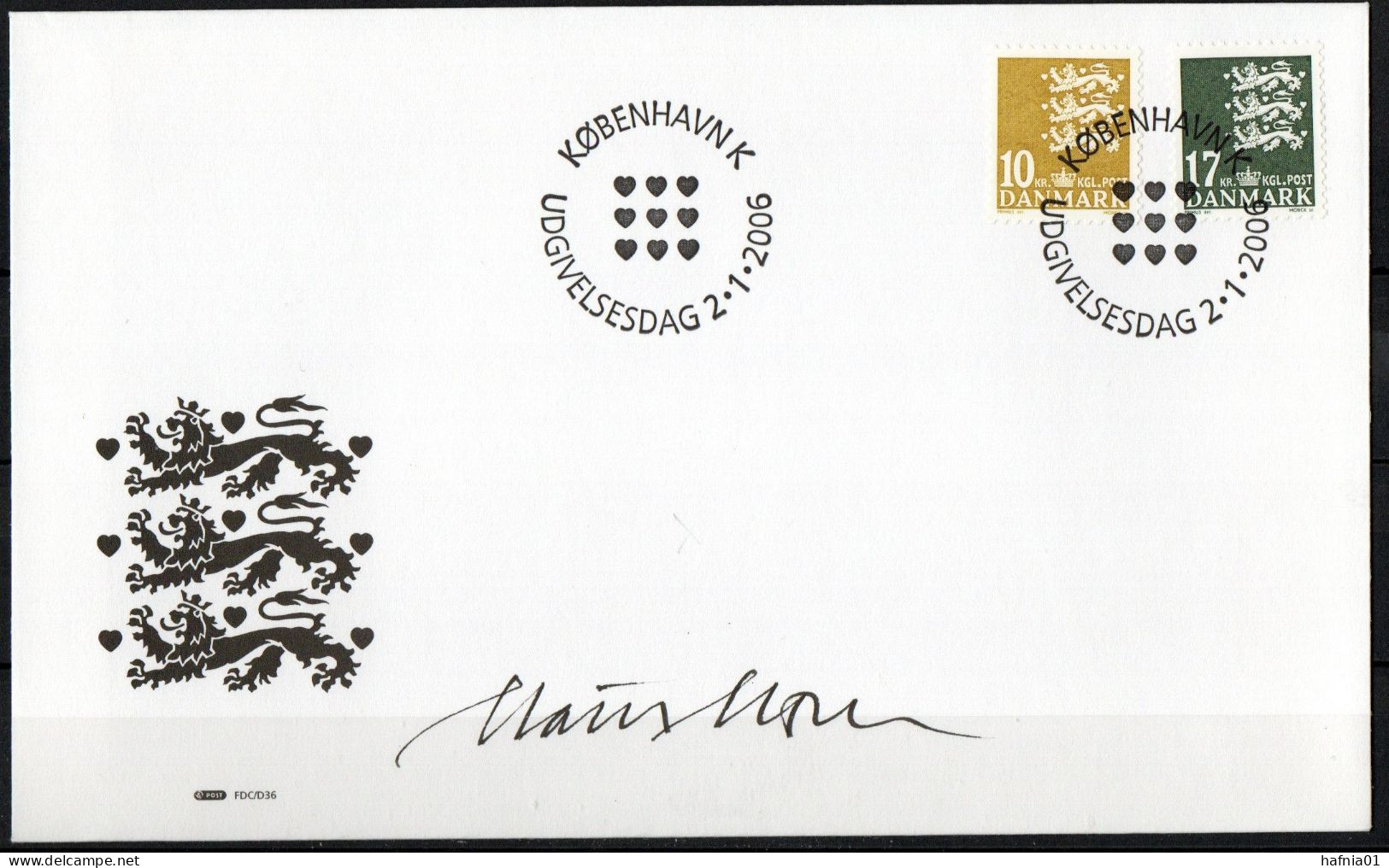 Martin Mörck. Denmark 2006. Coat Of Arms. Michel 1421 - 1422 FDC. Signed. - FDC