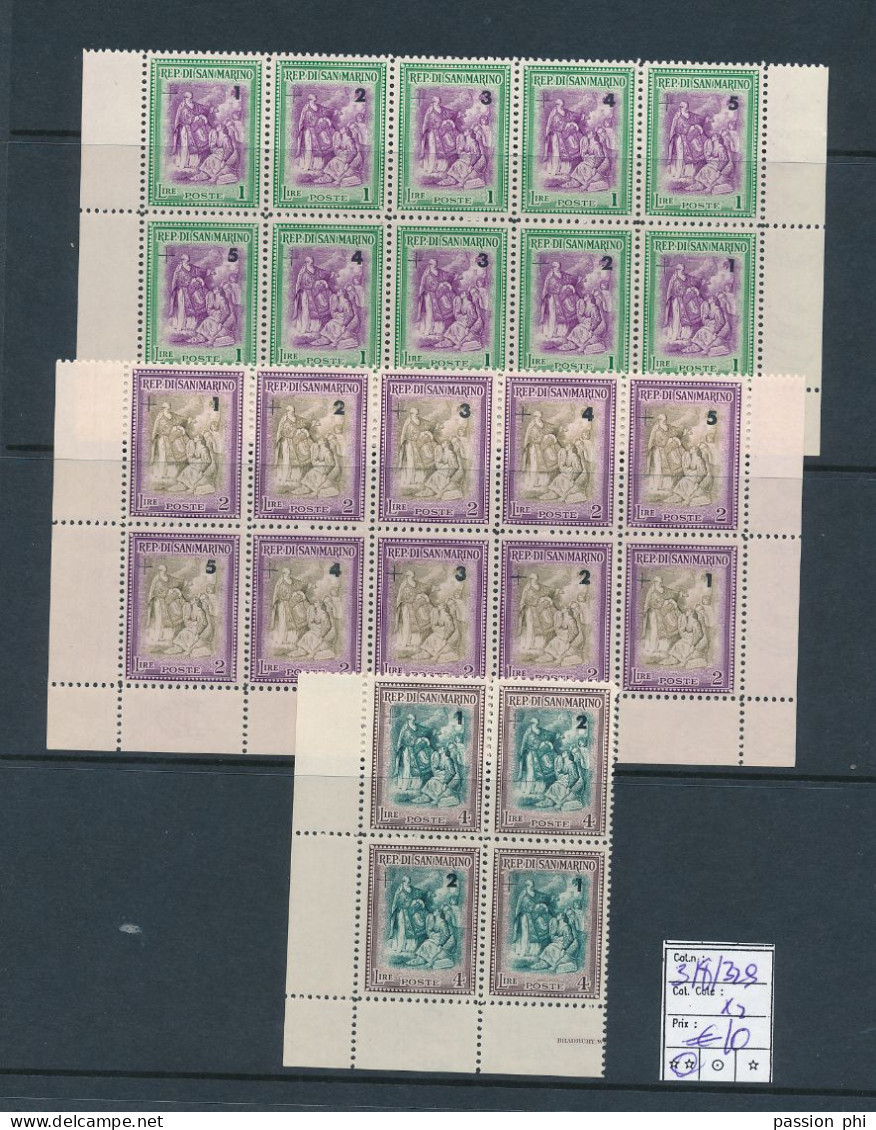 B7 SAN MARINO SASSONE 318/329 X2 MNH - Unused Stamps
