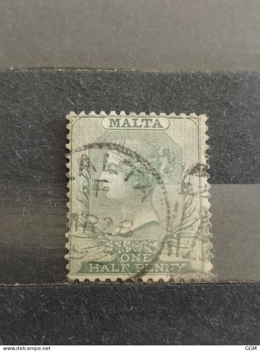 1885-1890. Gran Bretaña. Malta. Reina Victoria. Usado. Mi 4 - Malta (...-1964)