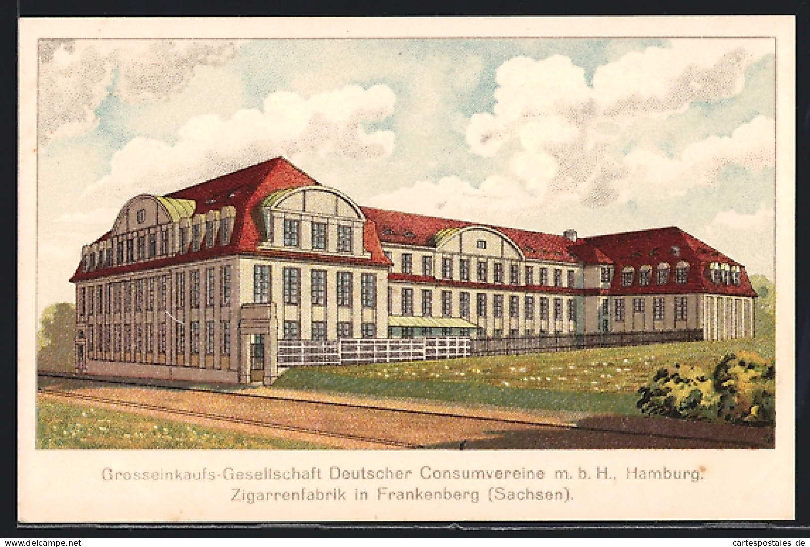 AK Frankenberg, Grosseinkaufs-Gesellschaft Deutscher Konsumvereine MbH, Zigarrenfabrik  - Frankenberg