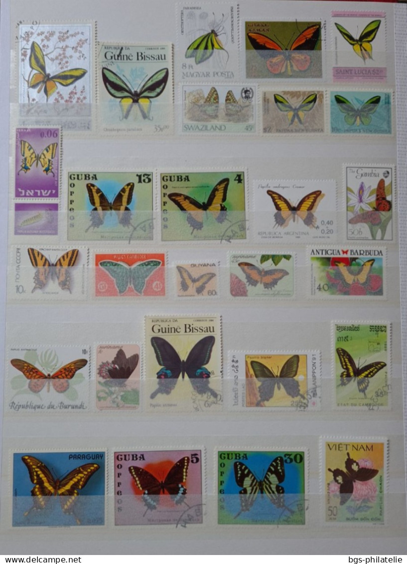Collection De Timbres Sur Le Thème Des Papillons. - Collections (sans Albums)