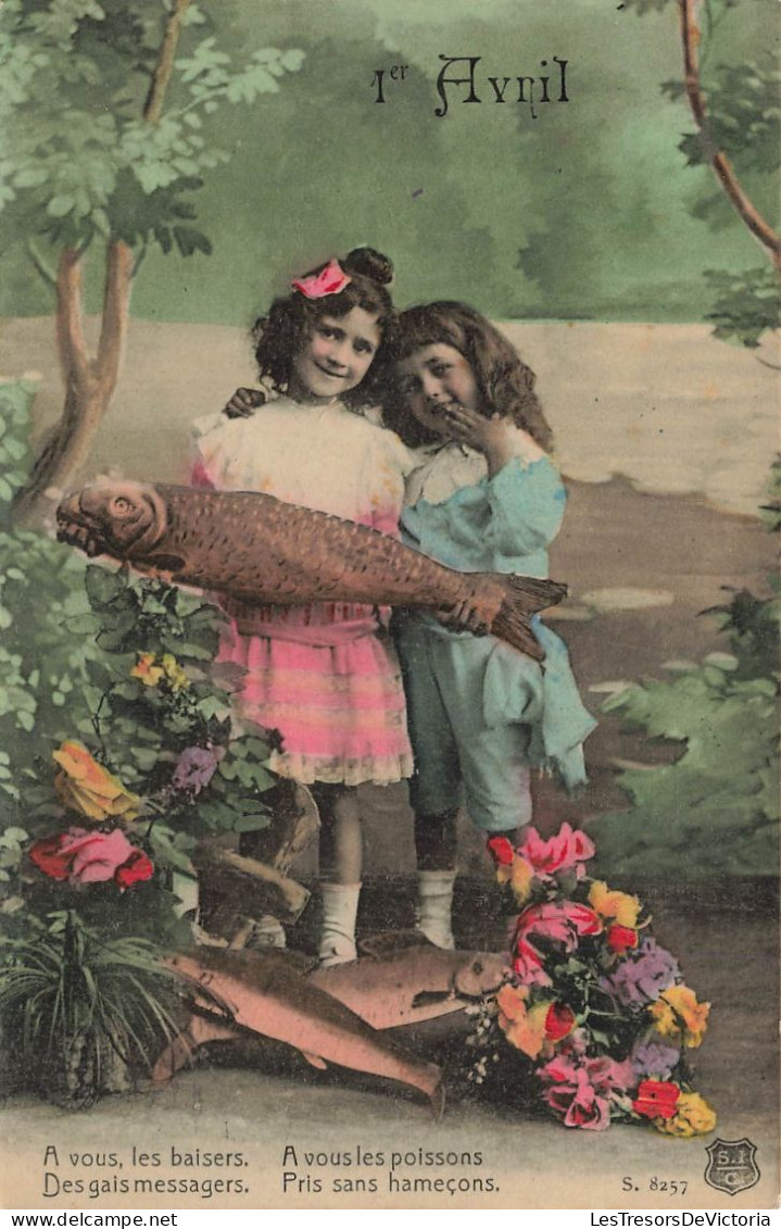 FETES ET VOEUX - 1er Avril - A Vous Les Baisers Des Gais Messagers - Animé - Colorisé - Carte Postale Ancienne - April Fool's Day