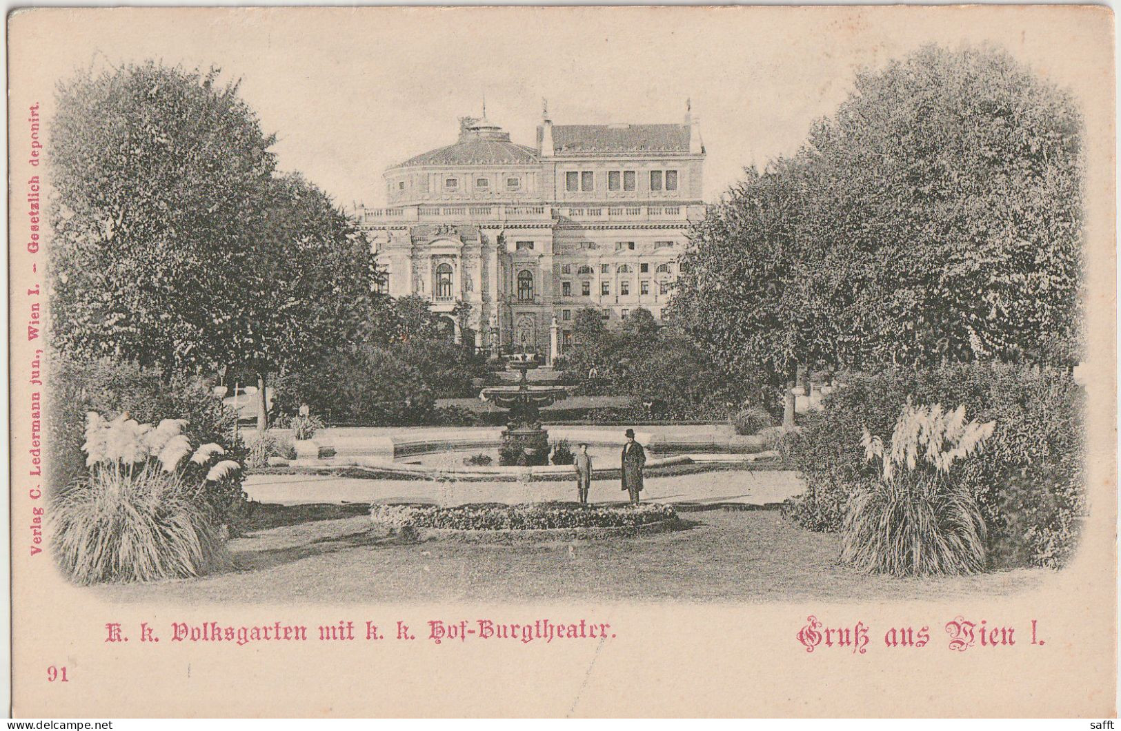 AK Wien, Volksgarten Und Burgtheater Um 1900 - Vienna Center