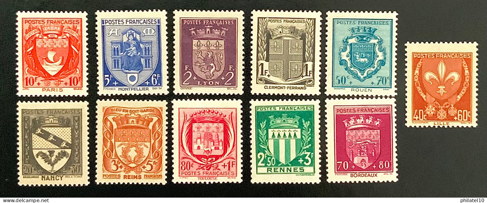 1941 FRANCE BLASONS ARMOIRIES DES VILLES DE FRANCE - NEUF** - 1941-66 Armoiries Et Blasons