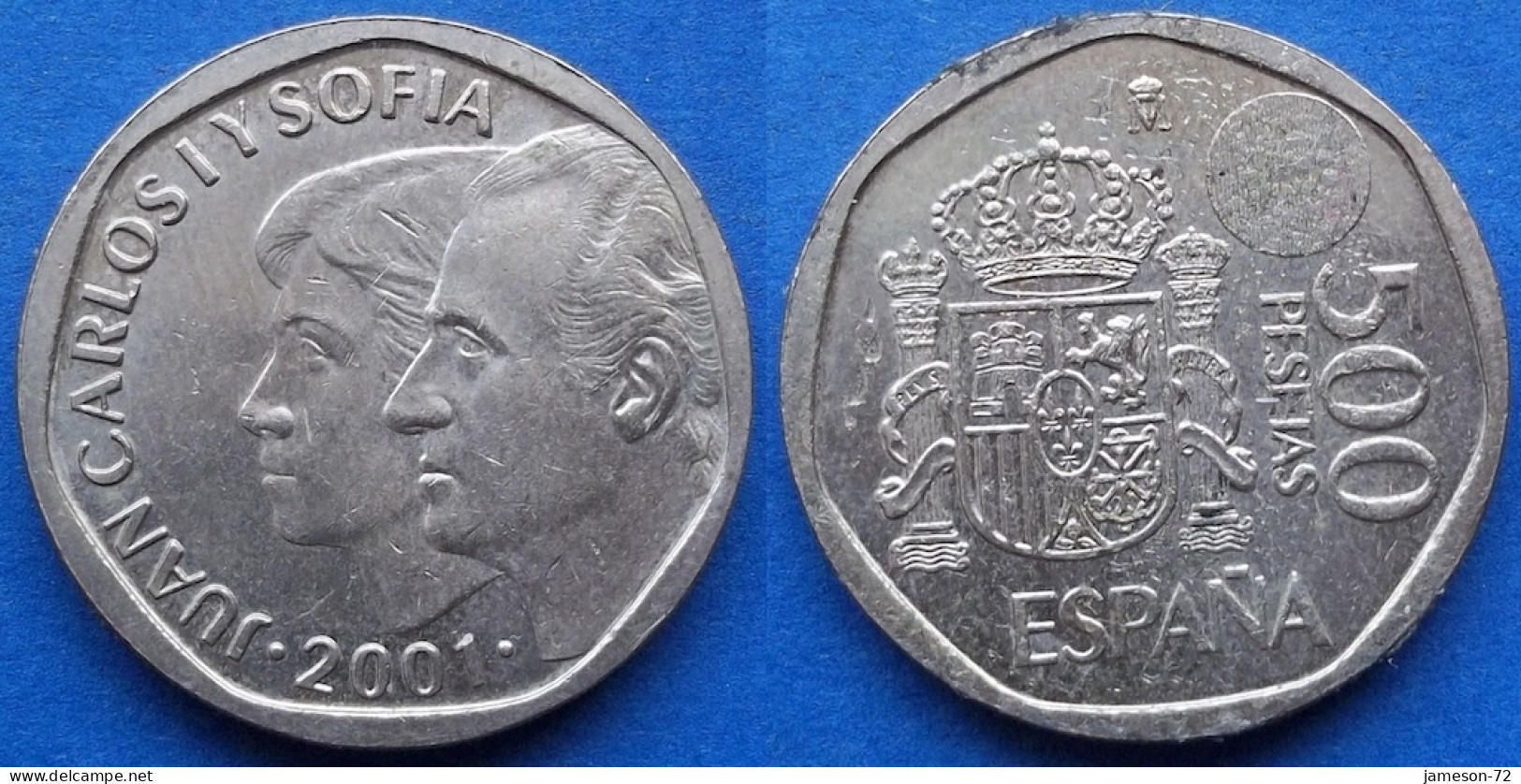 SPAIN - 500 Pesetas 2001 KM# 924 Juan Carlos I Peseta Coinage (1975-2002) - Edelweiss Coins - 500 Peseta