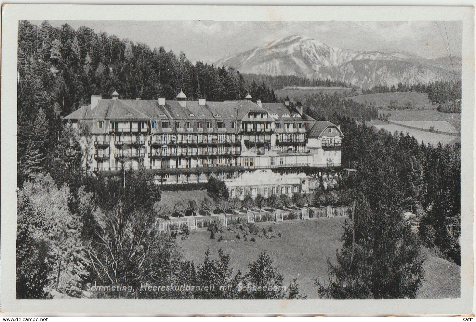 Feldpost-AK Semmering, Heereskurlazarett Mit Schneeberg 1943 - Semmering