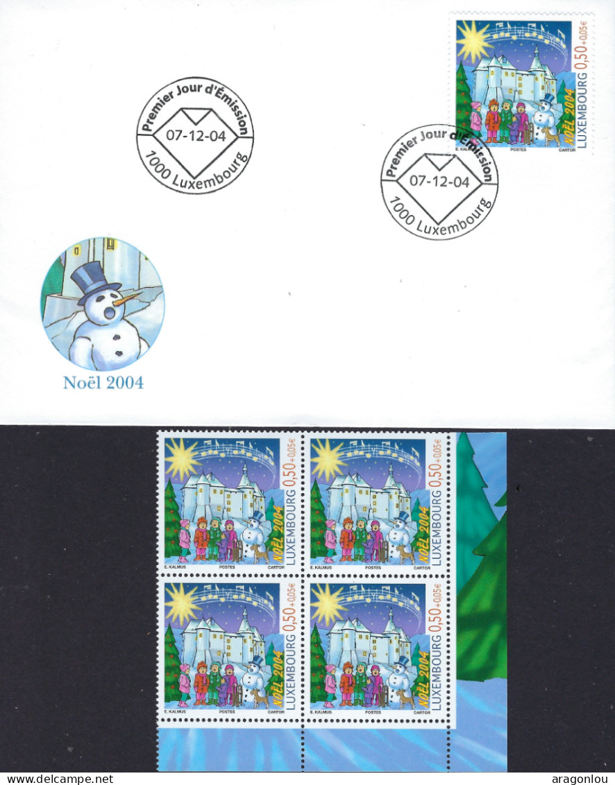 Luxembourg - Luxemburg -  FDC   2004   1 Blocs à 4    MNH**   Noël 2004 - FDC