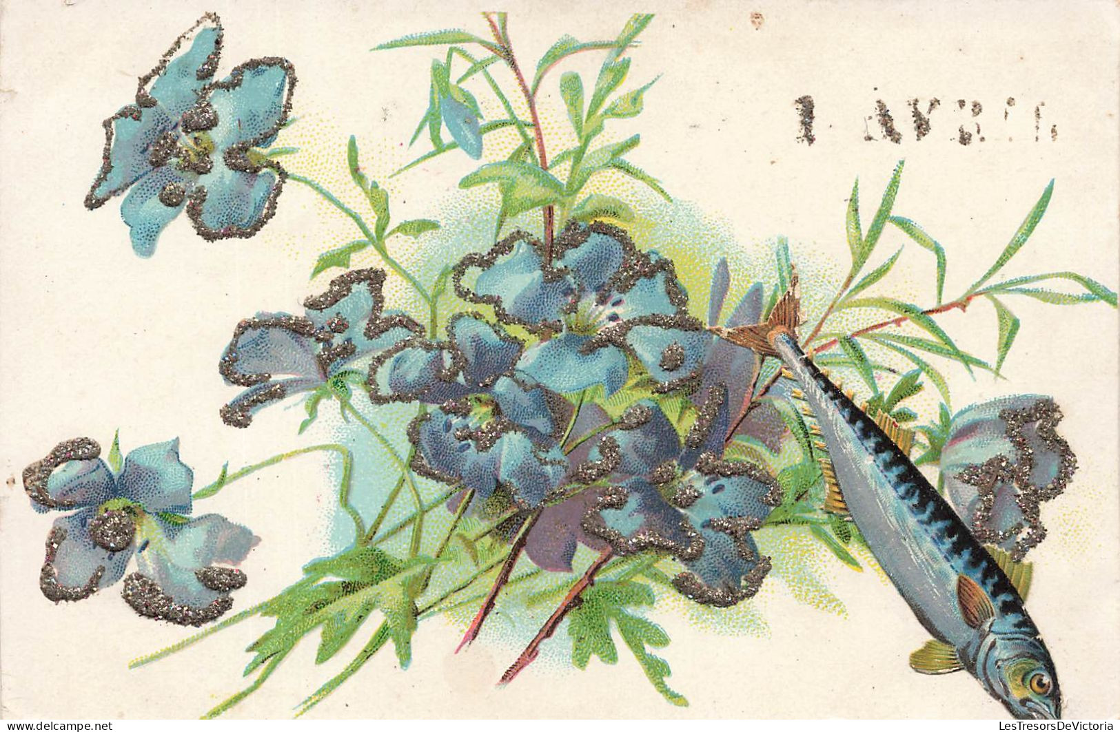 FETES ET VOEUX - 1er Avril - Un Poisson Caché Dans Le Bouquet De Fleurs - Colorisé - Carte Postale Ancienne - Erster April