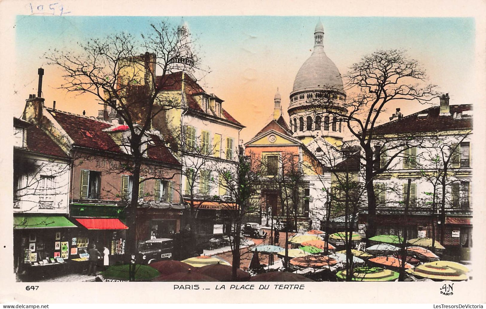 FRANCE - Paris - La Place Du Tertre - Vue Générale - Colorisé - Animé - Carte Postale Ancienne - Markten, Pleinen