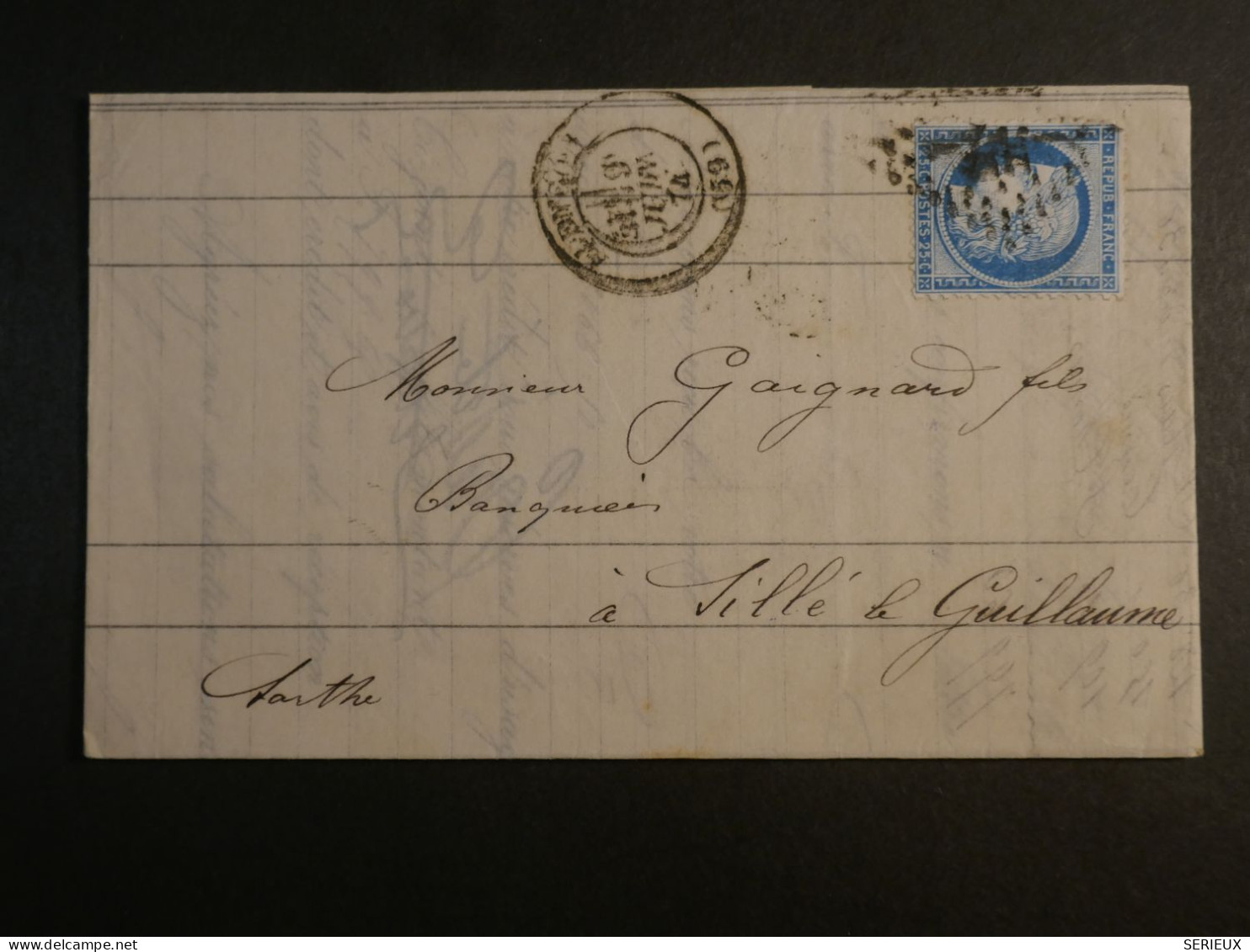 DM 17  FRANCE   LETTRE   1874 LE MANS  A  ALENCON  FRANCE    +AFF. INTERESSANT +++ - 1849-1876: Période Classique