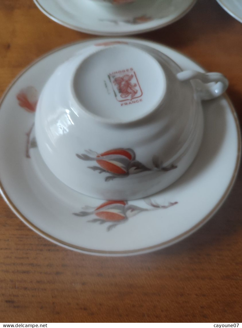 André Giraud & Cie Service Six Tasses Et Sous-tasse à Thé Porcelaine De Limoges - Limoges (FRA)