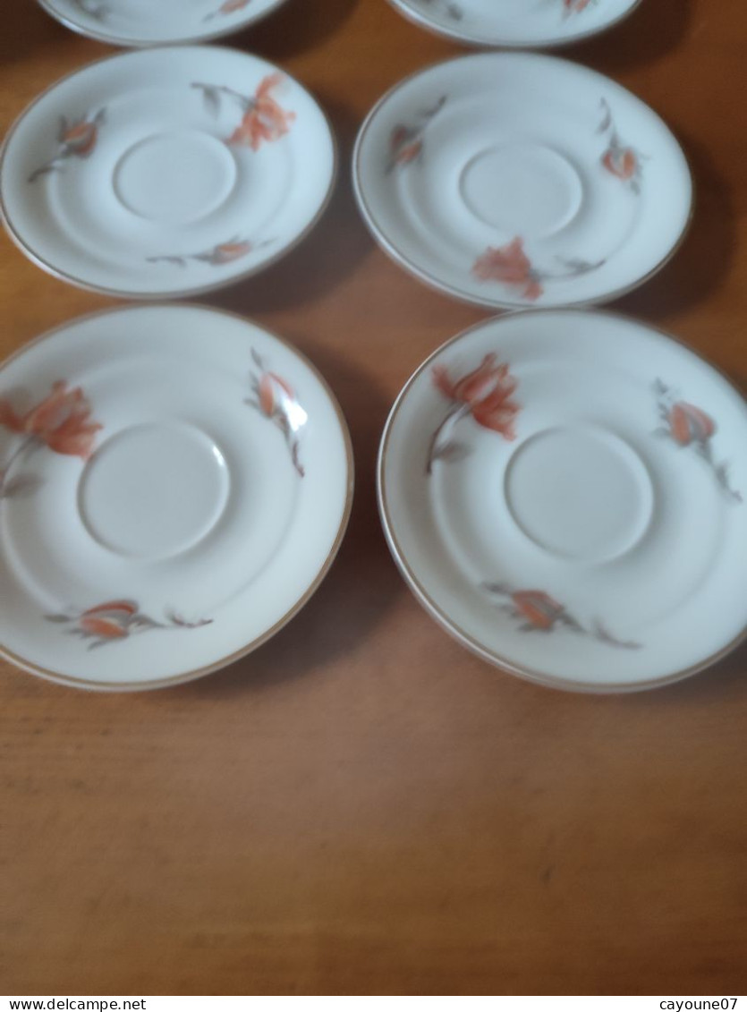André Giraud & Cie service six tasses et sous-tasse à thé porcelaine de Limoges