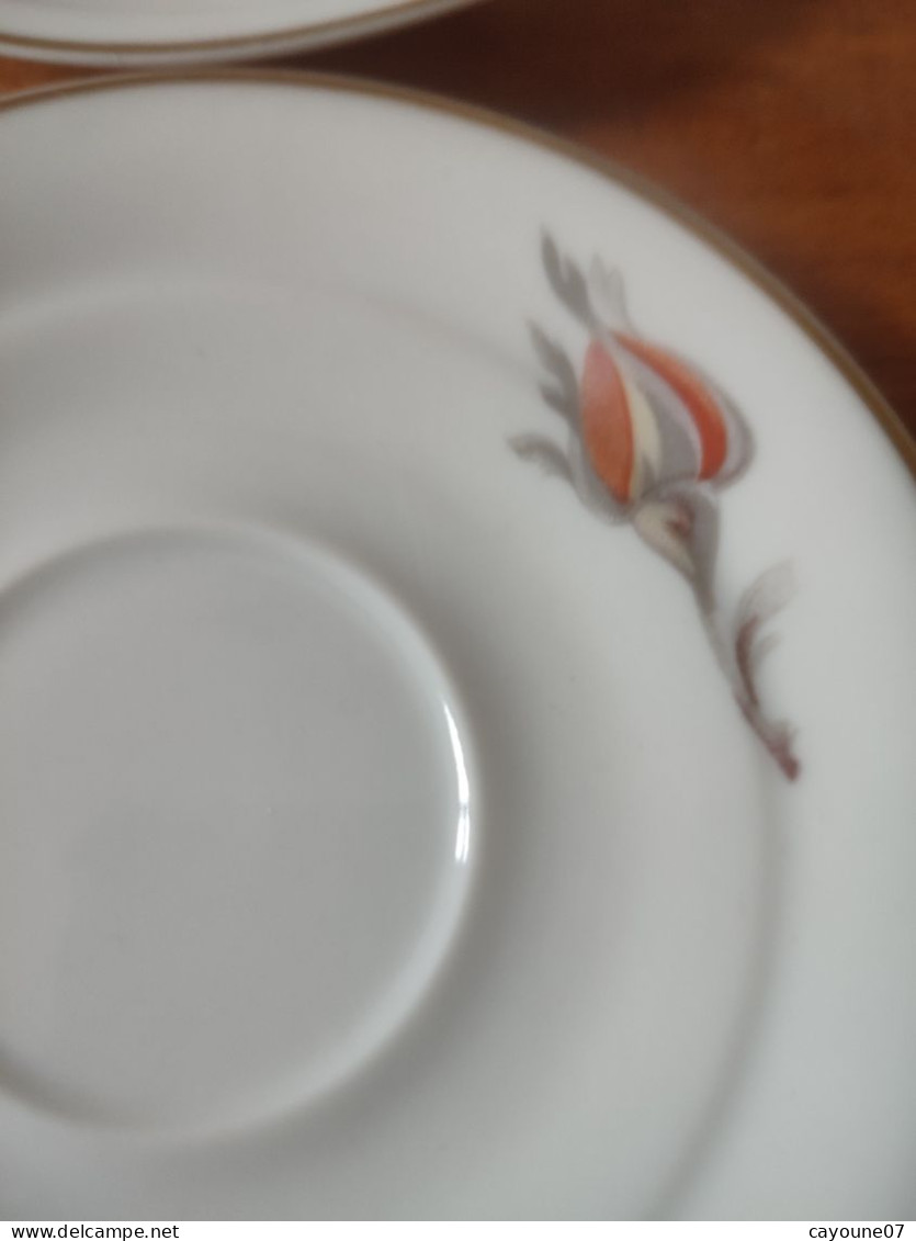 André Giraud & Cie service six tasses et sous-tasse à thé porcelaine de Limoges