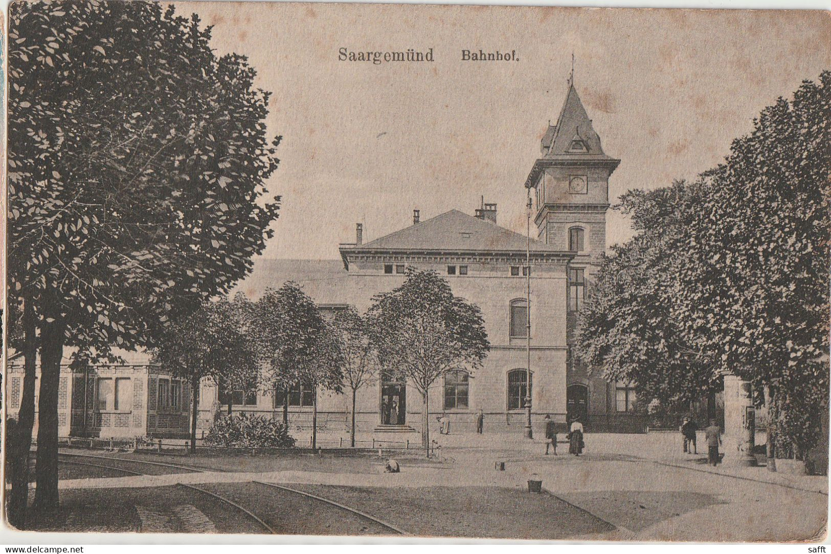 Feldpost-AK Saargemünd, Bahnhof 1914 - Lothringen