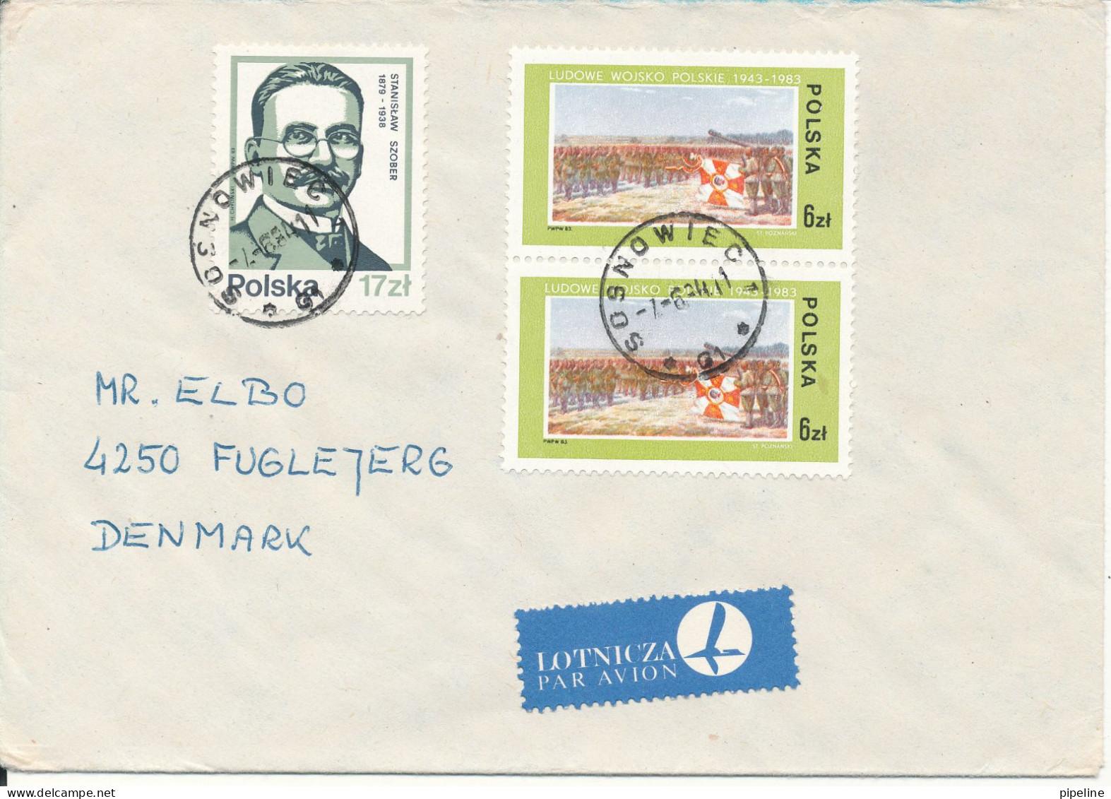 Poland  Cover Sent To Denmark 7-6-1984 Topic Stamps - Covers & Documents