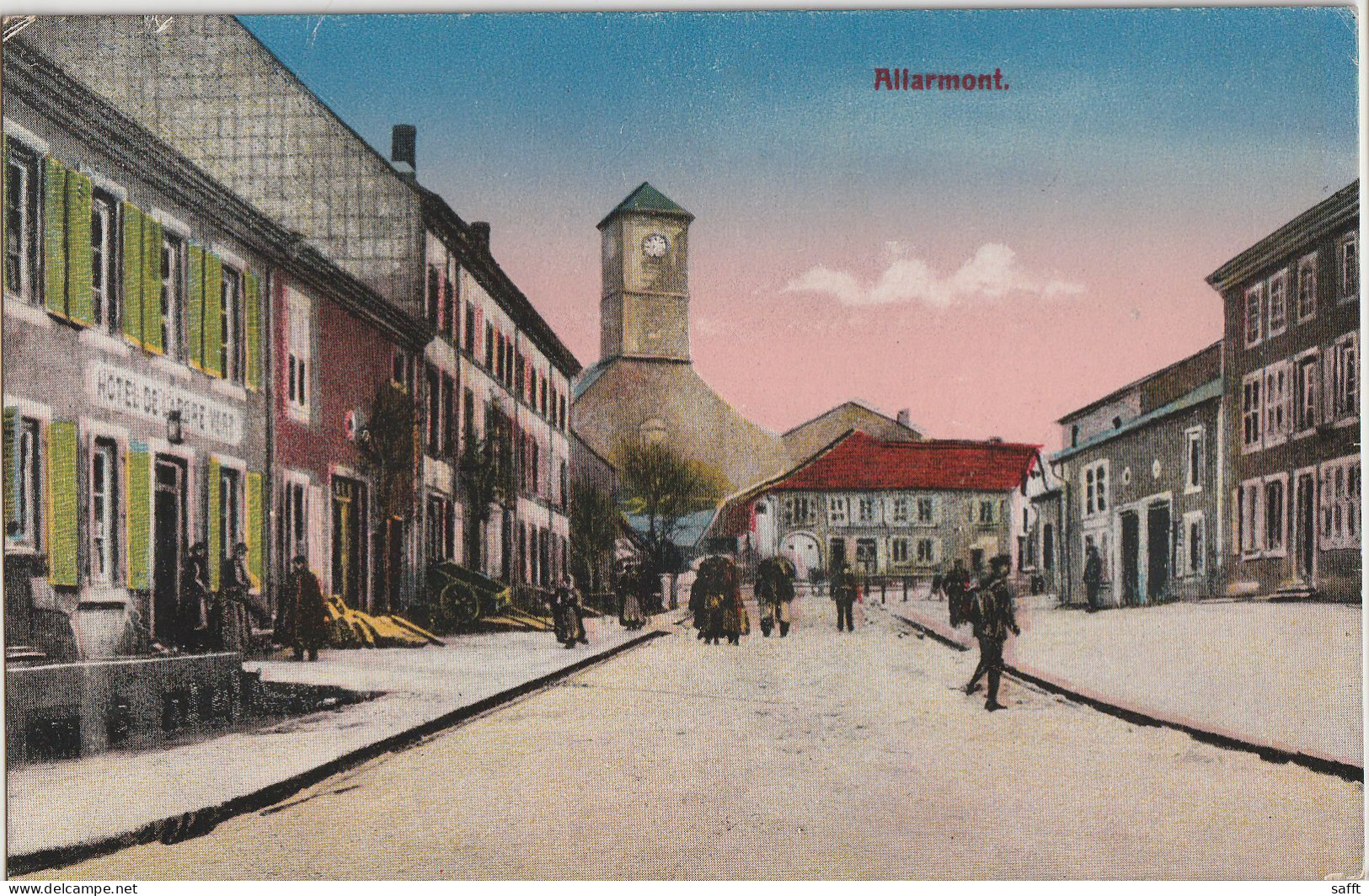 AK Allarmont, Straßenansicht 1917 - Lothringen