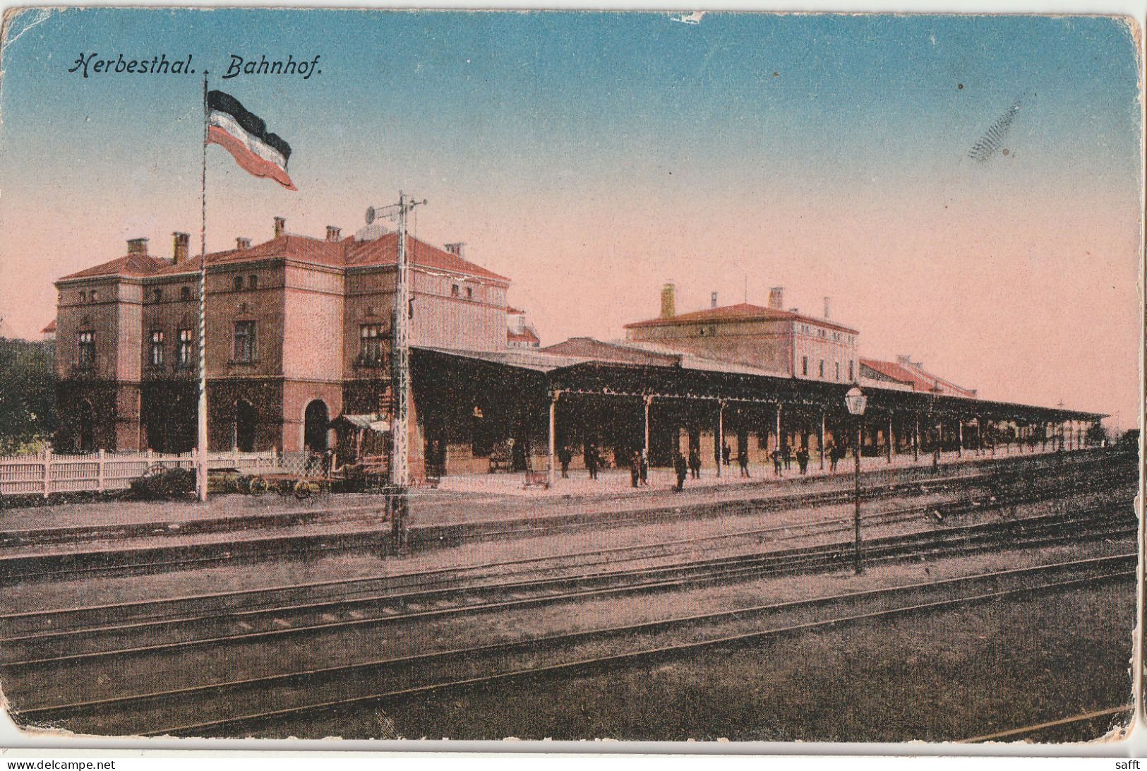 Feldpost-AK Herbesthal, Bahnhof 1918 - Eupen Und Malmedy