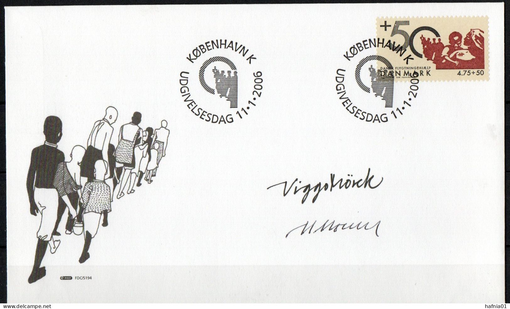 Martin Mörck. Denmark 2006. Refugee Assistance. Michel 1427 FDC. RARE! Signed. - FDC