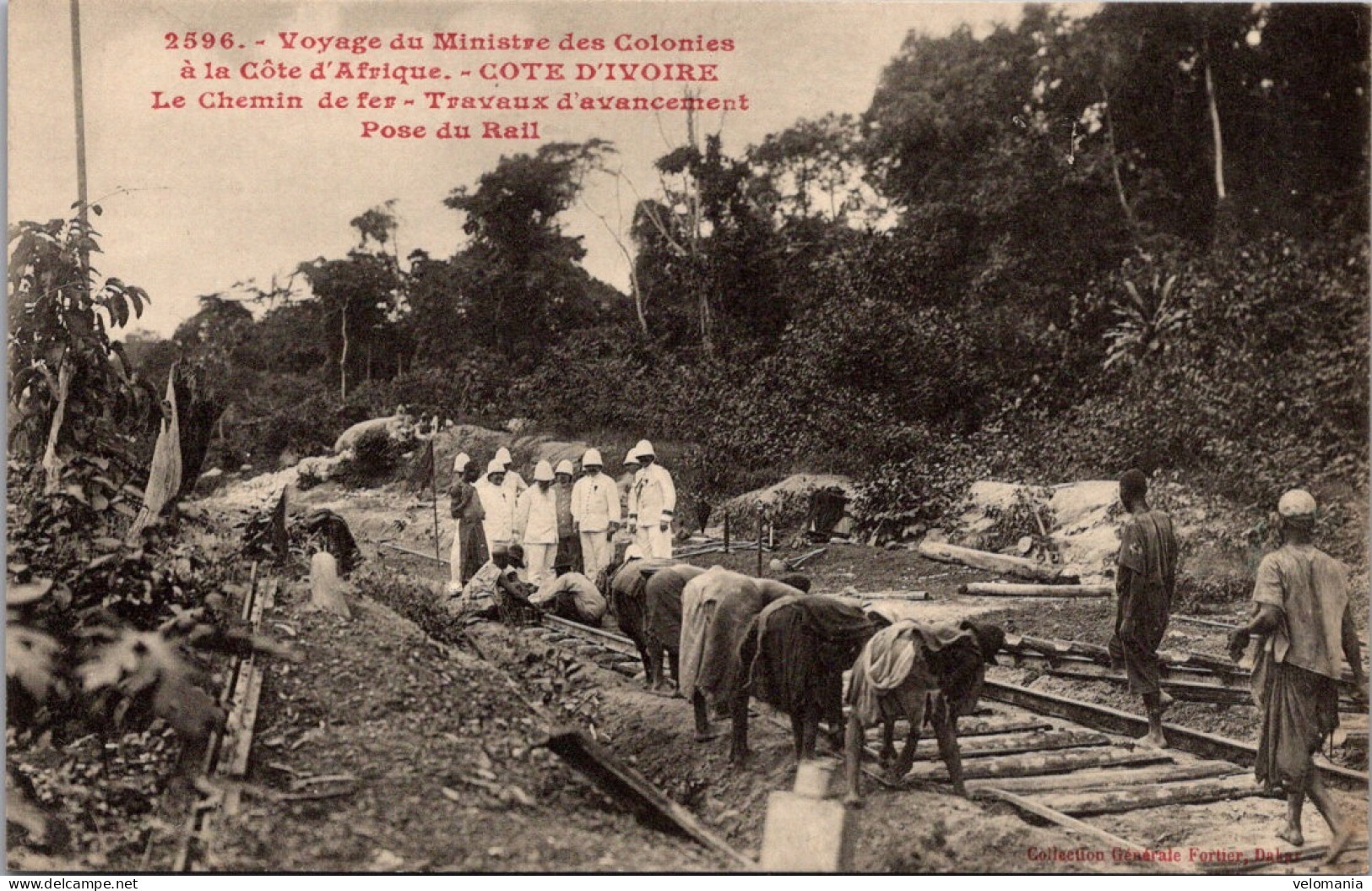 S16185 Cpa Afrique - Dahomey - Le Chemin De Fer Travaux D'avancement Pose Du Rail - Dahomey