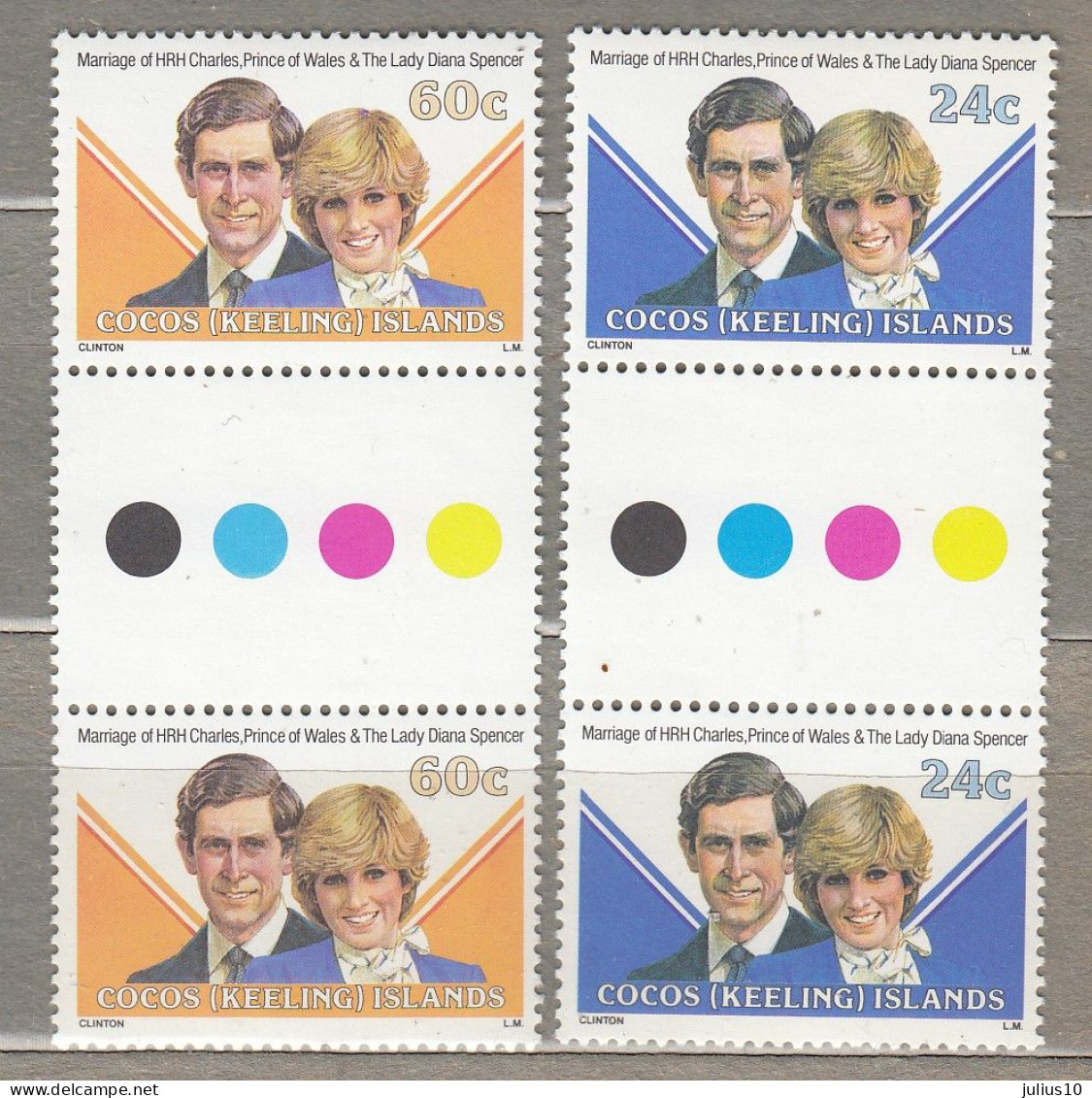 COCOS (Keeling) ISLANDS 1981 Royal Family Diana MNH(**) Mi 73-74 #33964 - Kokosinseln (Keeling Islands)
