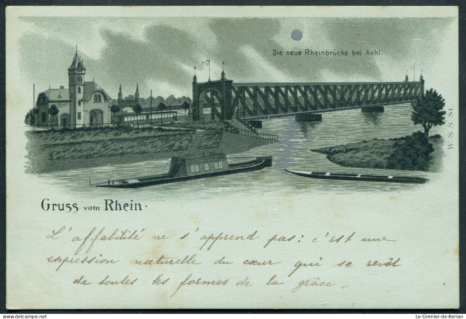 Gruss Vom Rhein - Die Neue Rheinbrücke Bei Kehl - WSS St. - Voir 2 Scans & Descriptif - Kehl