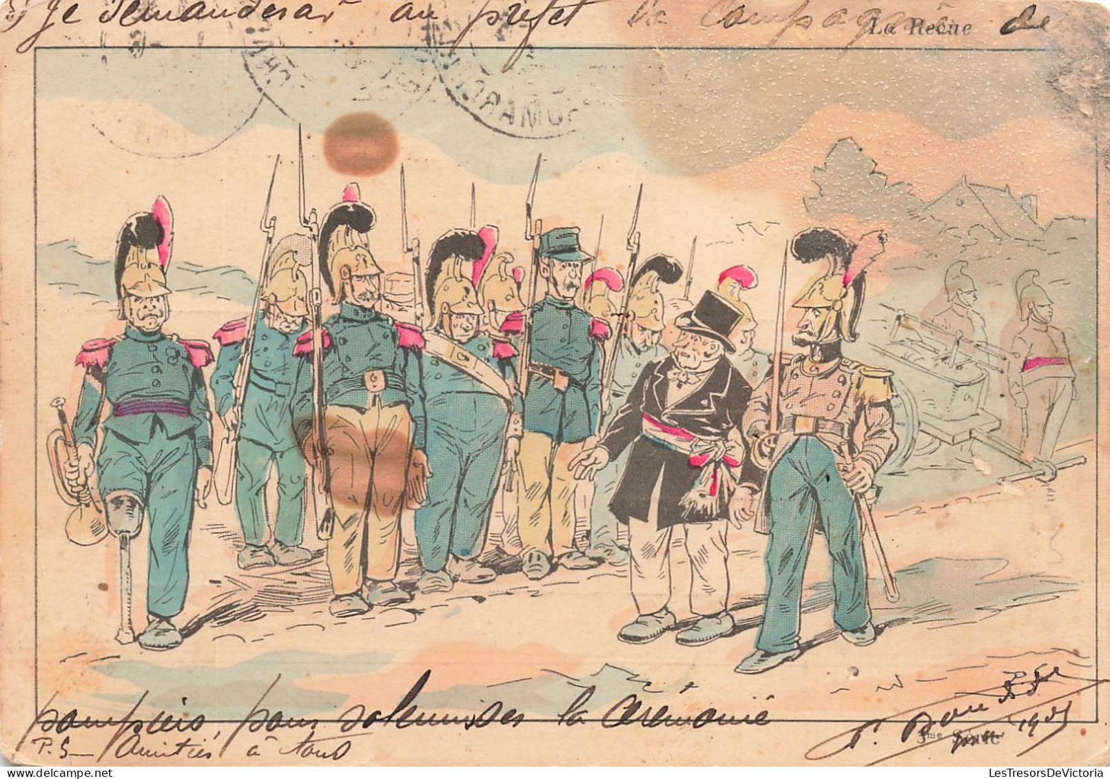 MILITARIA - La Revue - Soldats - Animé - Carte Postale Ancienne - Sonstige & Ohne Zuordnung