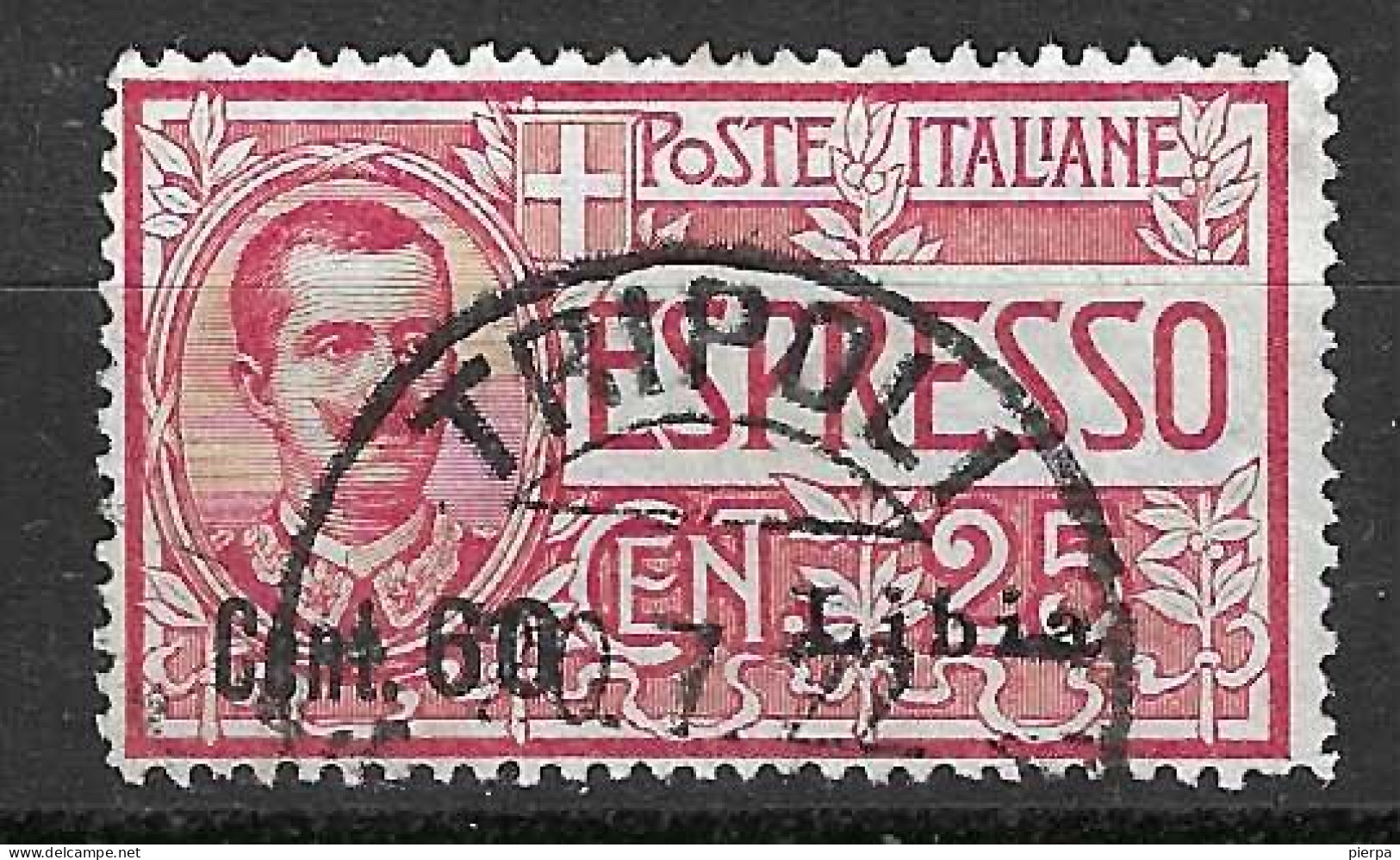 LIBIA - 1922 - ESPRESSO - CENT. 60/25 - USATO (YVERT 7 - MICHEL 43 - SS EXP 5) - Libya