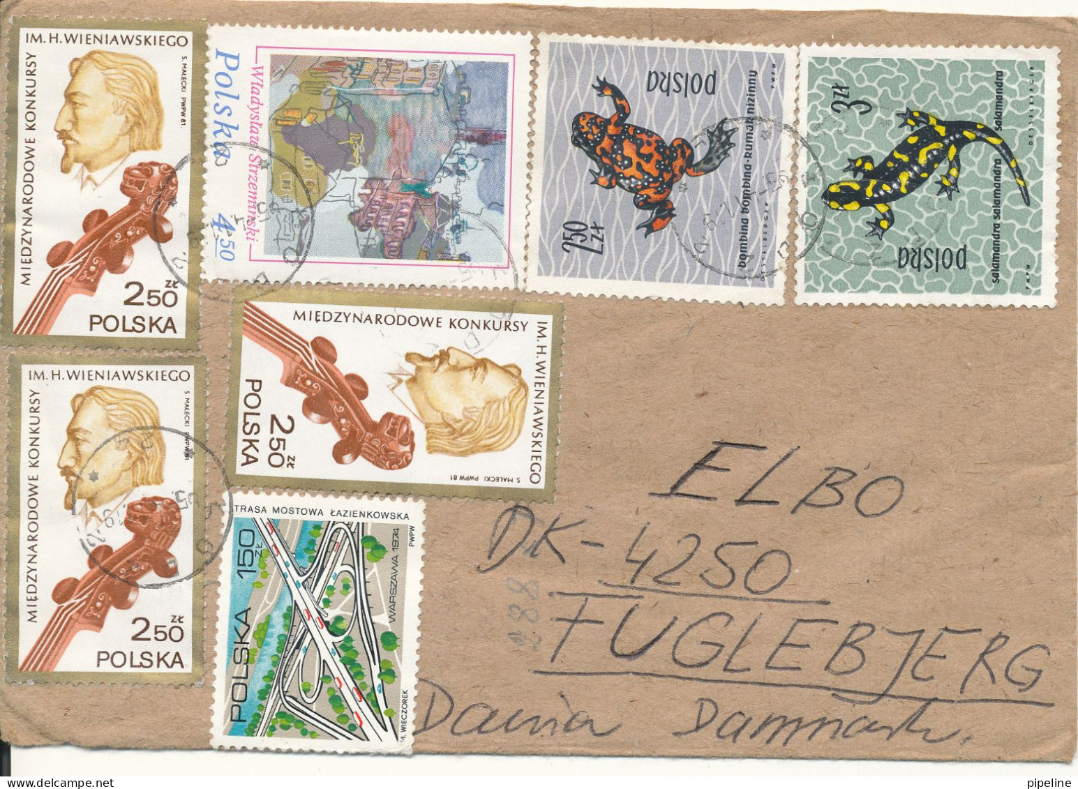 Poland Cover Sent To Denmark 11-4-1985 Topic Stamps On Front And Backside Of The Cover - Briefe U. Dokumente