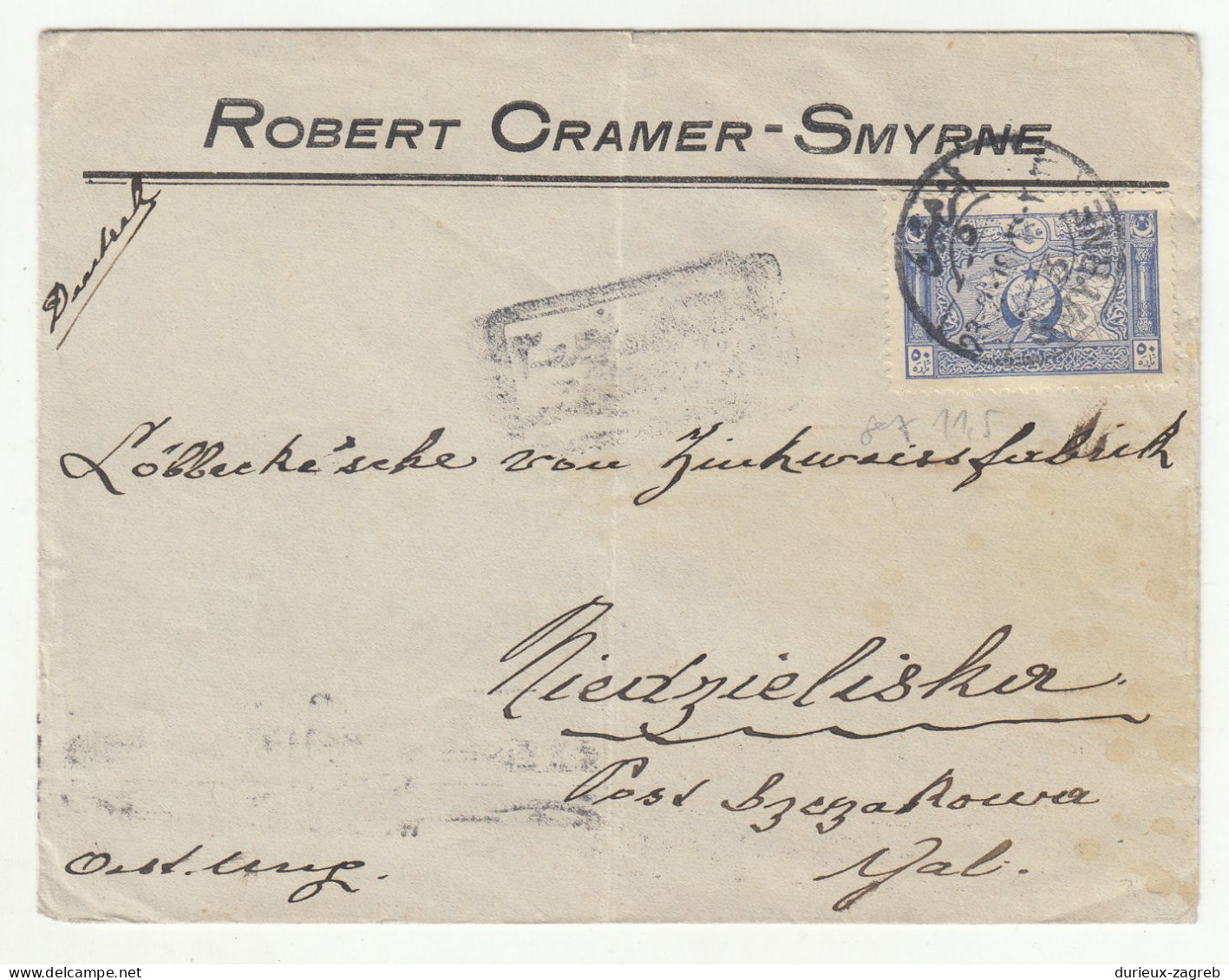 Robert Cramer, Smyrne Company Letter Cover Posted 1918 To Niedzieliska B240401 - Briefe U. Dokumente