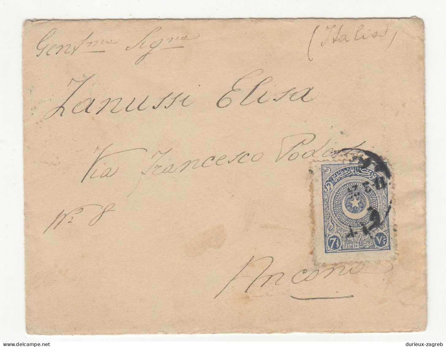 Turkey Letter Cover Posted 192? Constantinopoli To Ancona B240401 - Storia Postale