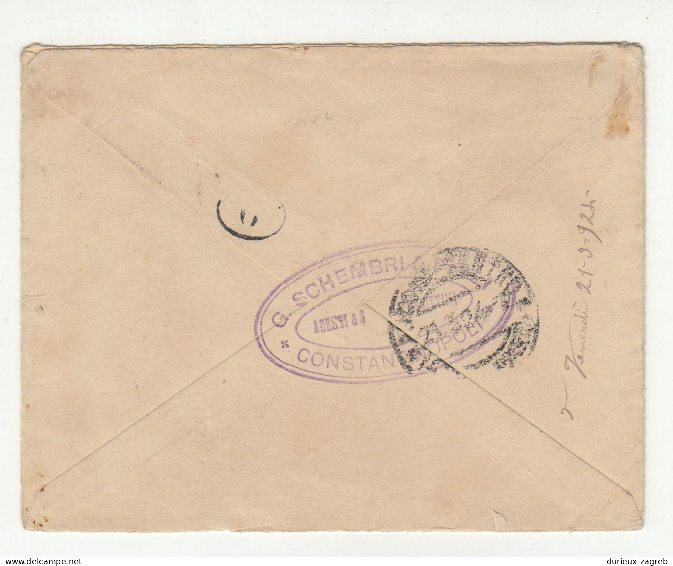 Turkey Letter Cover Posted 192? Constantinopoli To Ancona B240401 - Brieven En Documenten