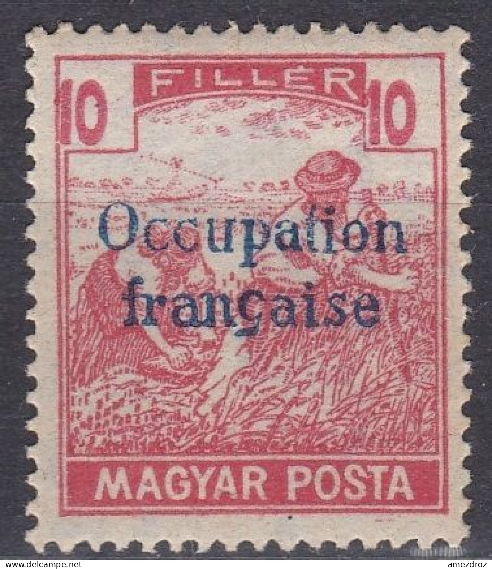 Hongrie Arad 1919 N° 44 NMH ** Moissonneurs Variété 10 Décalé Touche Le Cadre (A8) - Unused Stamps