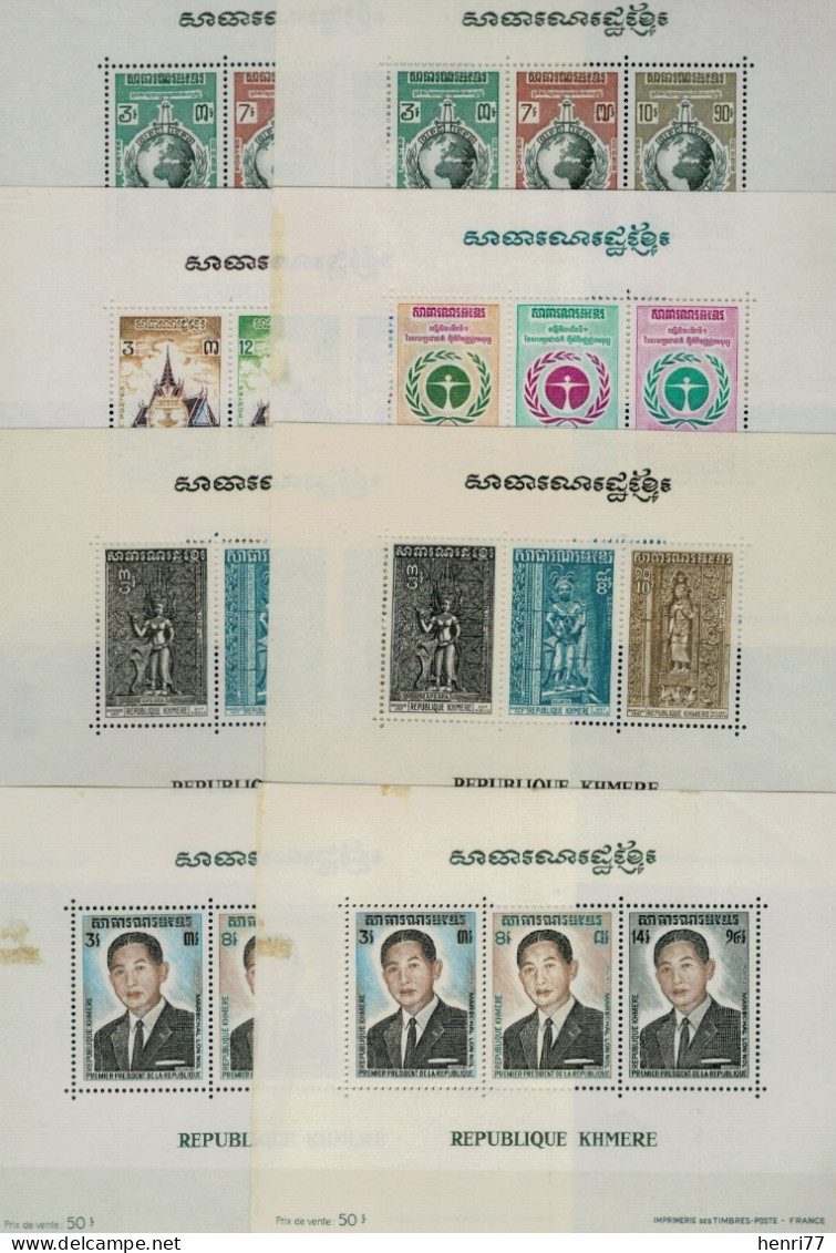 LOT De TIMBRES Et BLOCS-FEUILLETS. République KHMERE. Voir Détails Sur SCAN N°2 - Camboya